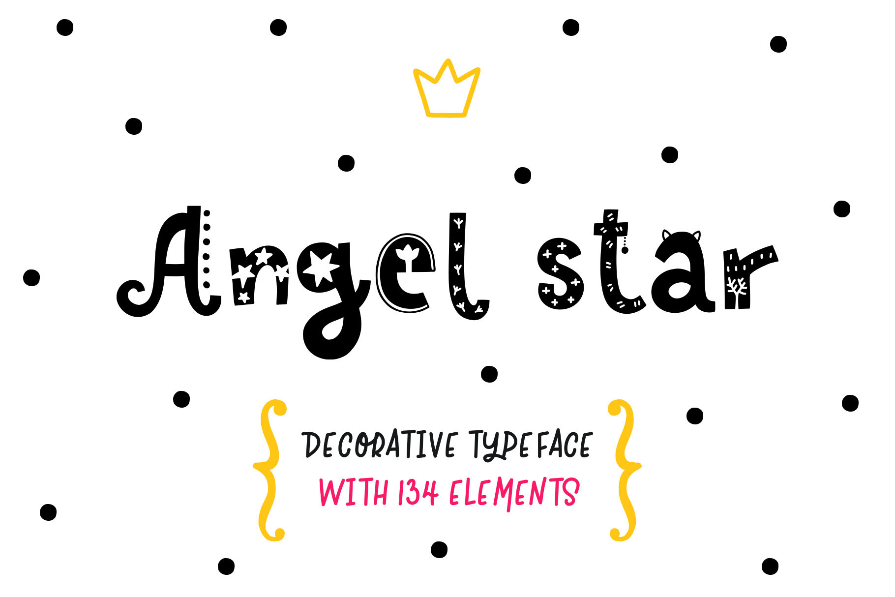 Angel Star Decorative Typeface By Qilli Design Thehungryjpeg Com