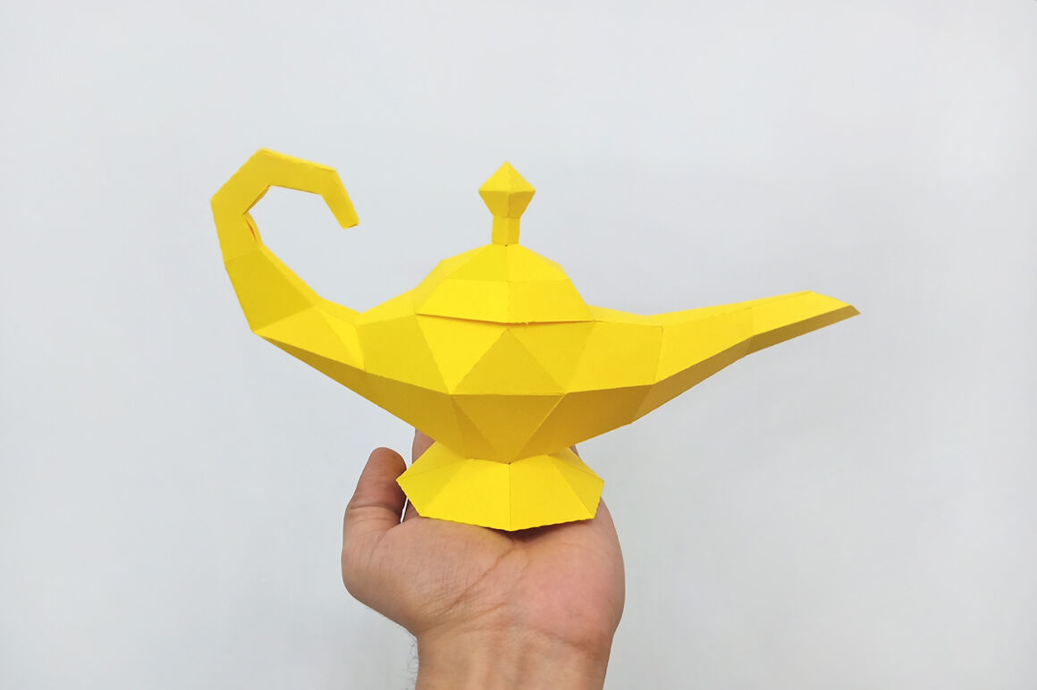 Diy Aladdin Genie Lamp 3d Papercraft By Paper Amaze Thehungryjpeg Com