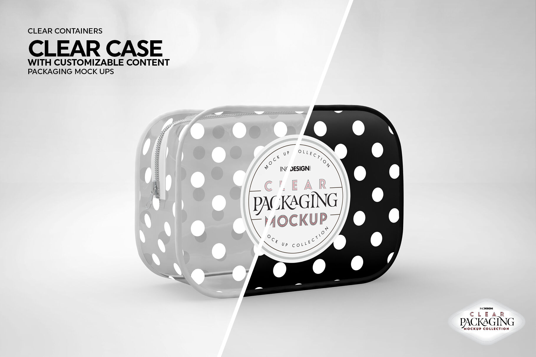 Download Clear Zipper Case Packaging Mockup By INC Design Studio | TheHungryJPEG.com