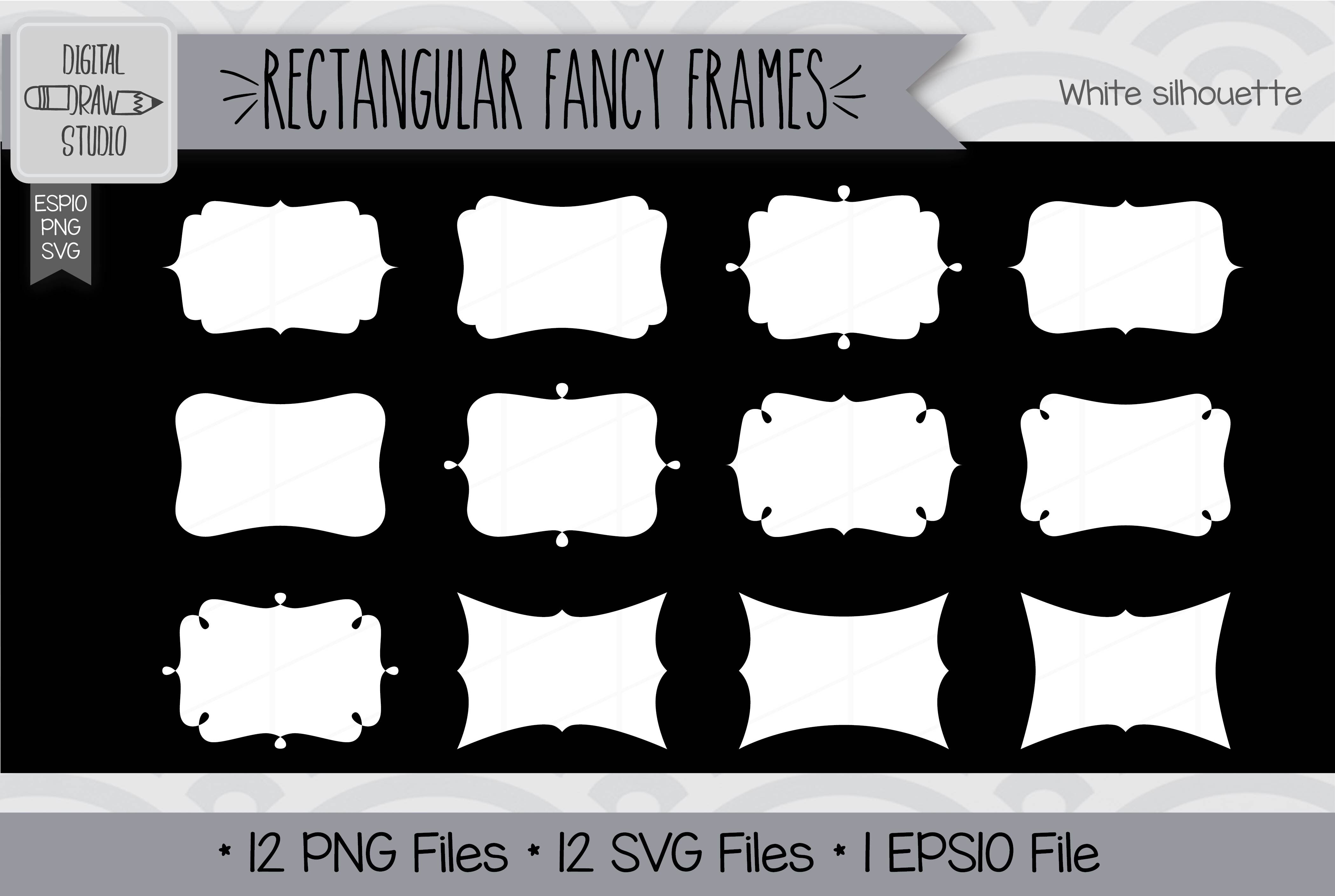 84 White Rectangular Fancy Frames Hand Drawn Illustrations Bundle By Digital Draw Studio Thehungryjpeg Com