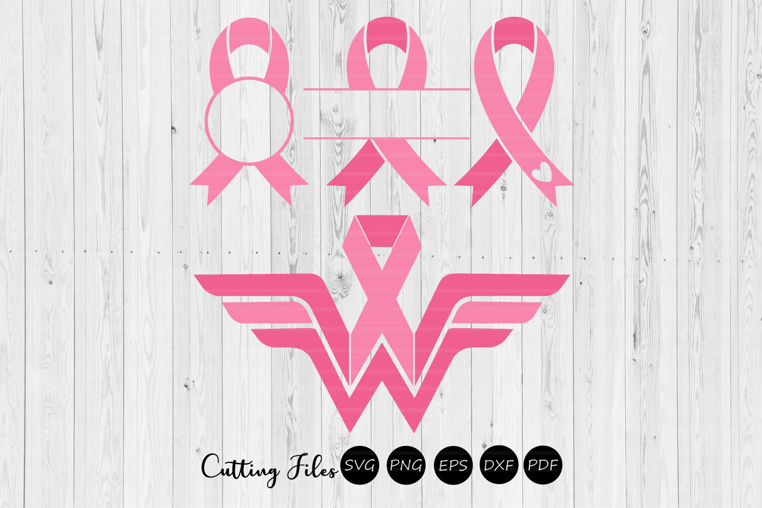 Download Pink ribbon and monogram | Breast Cancer SVG | Pink Ribbon ...