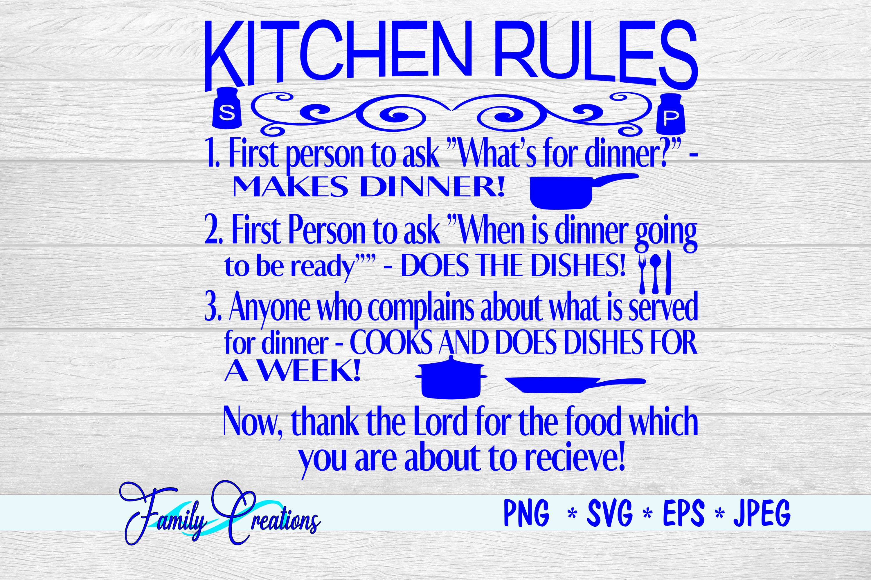 Kitchen Rules By Family Creations TheHungryJPEG