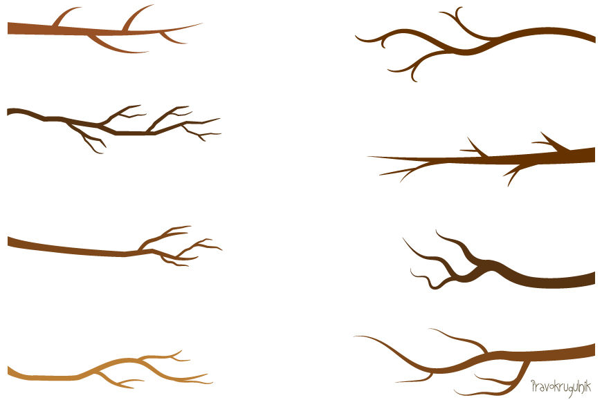 branches leaves silhouette clipart