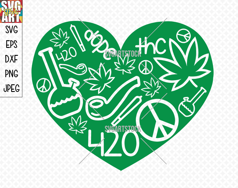 Download 420 Weed Love By Svg Art Stock | TheHungryJPEG.com