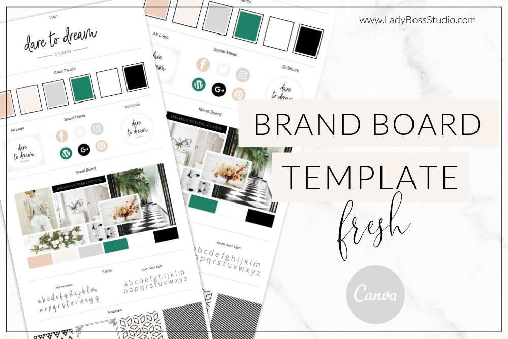 Canva Fresh Brand Board Template By Lady Boss Studio Thehungryjpeg Com