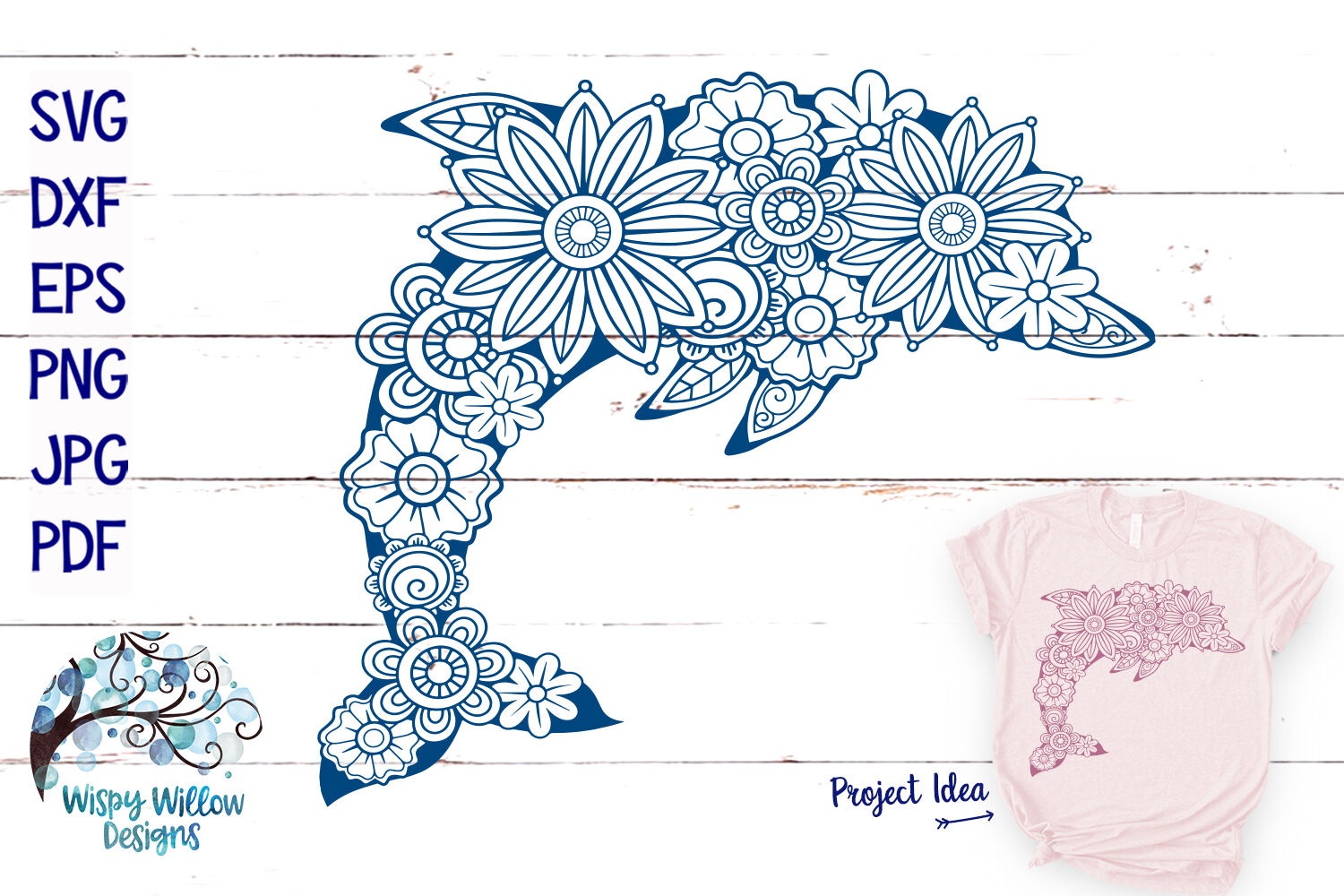 Download Floral Dolphin SVG | Summer Cut File By Wispy Willow ...