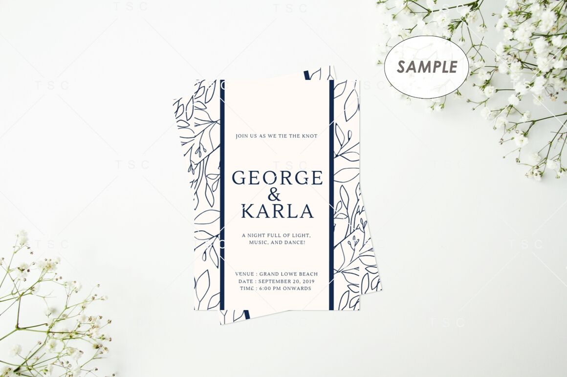 5 X 7 Card Mockup Invitation Card Save The Date Card By The Sunday Chic Thehungryjpeg Com