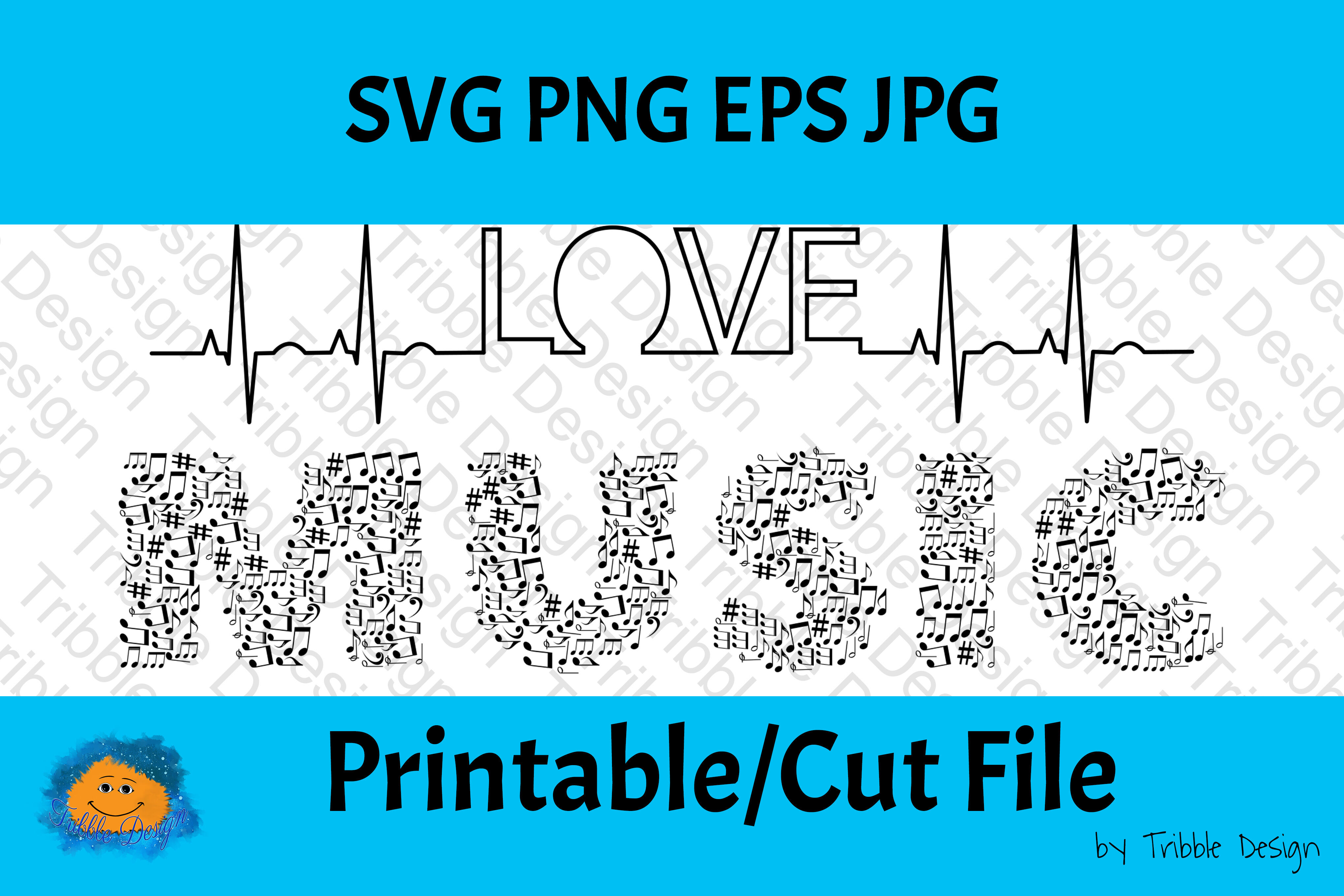 Love Music Heartbeat Svg Music Notes Decal Vinyl Cut Files Clipa By Tribble Design Thehungryjpeg Com