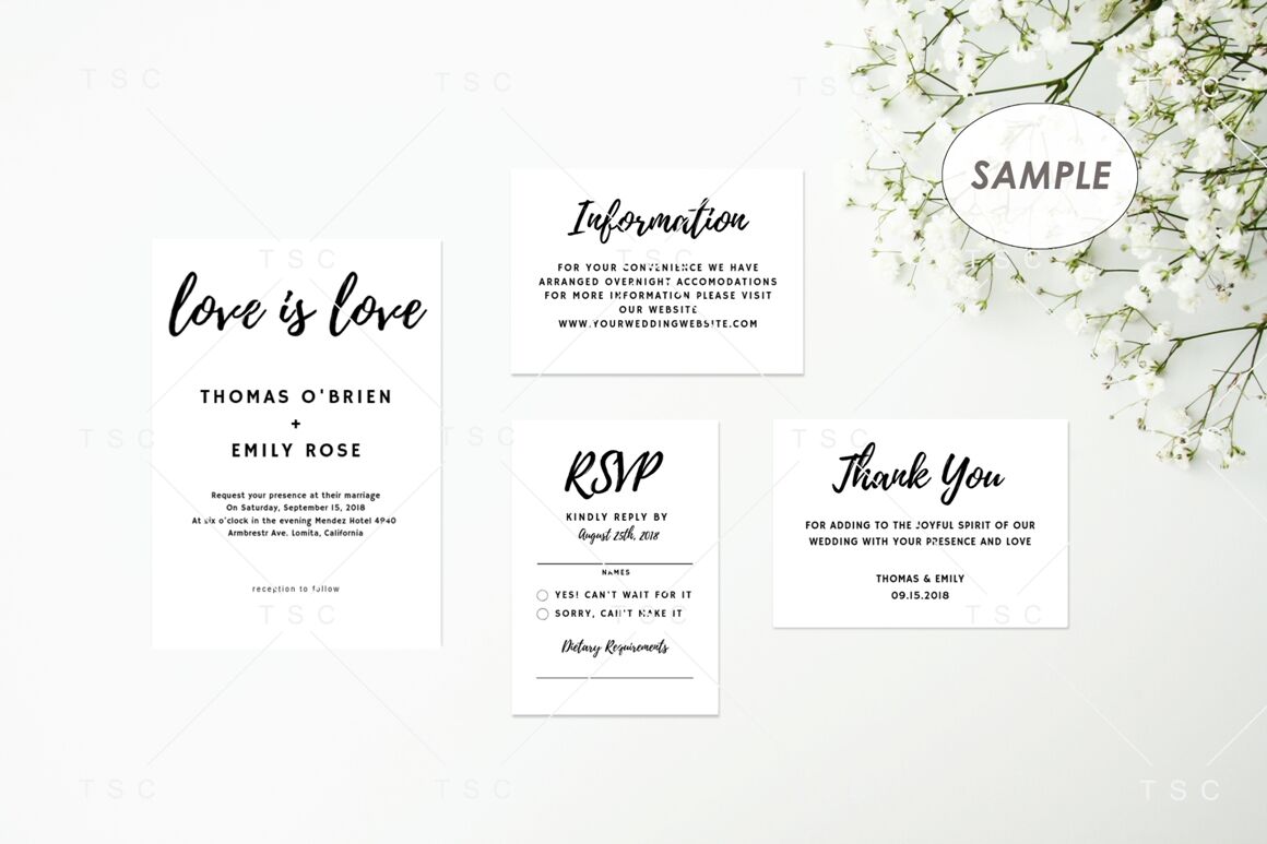 Download Wedding Suite Mockup Invitation Rsvp Thank You Card By The Sunday Chic Thehungryjpeg Com
