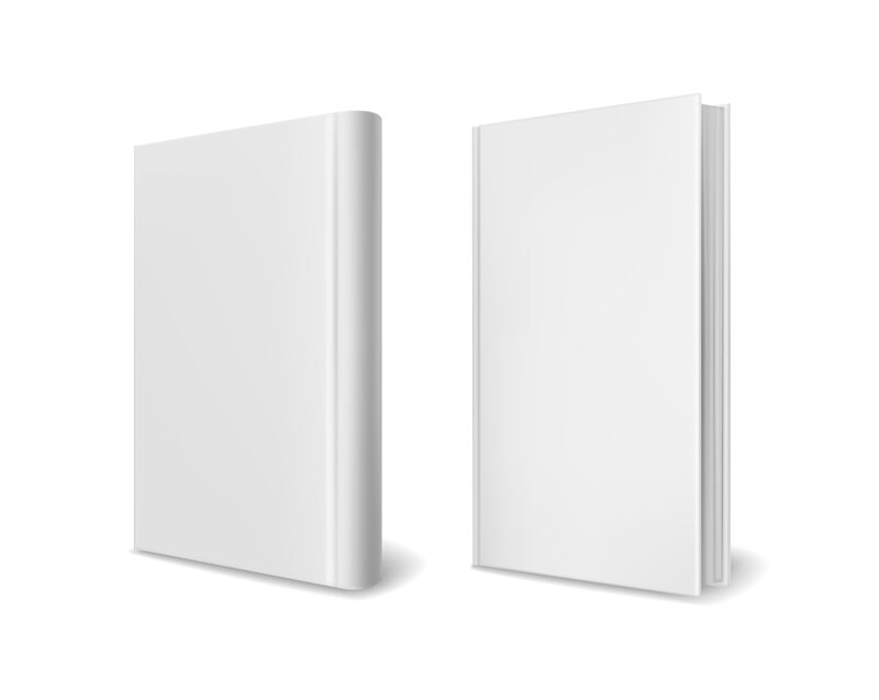Blank white hardcover book mockup template design Vector Image