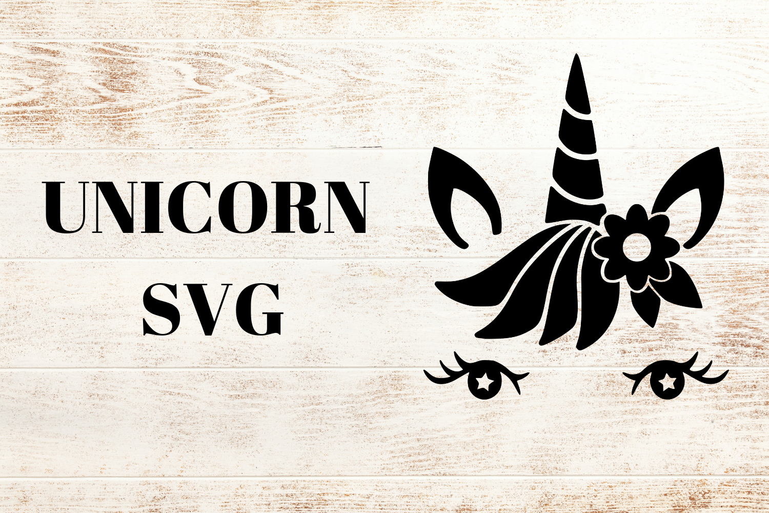 Black Unicorn SVG With Beautiful Eyes By MockupVenue | TheHungryJPEG.com