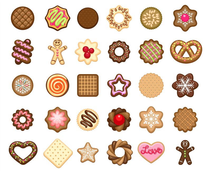 Christmas cookies icons By vectortatu | TheHungryJPEG