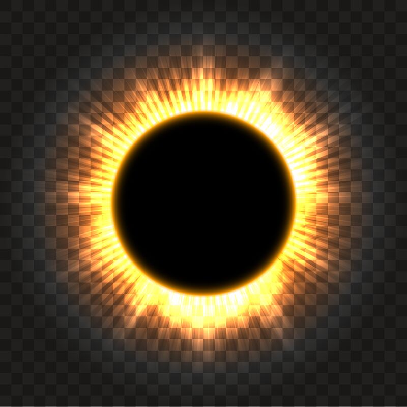 Total solar eclipse icon on transparent By vectortatu | TheHungryJPEG.com