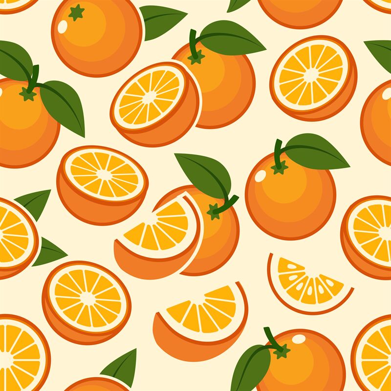 Orange fruit seamless pattern By vectortatu | TheHungryJPEG