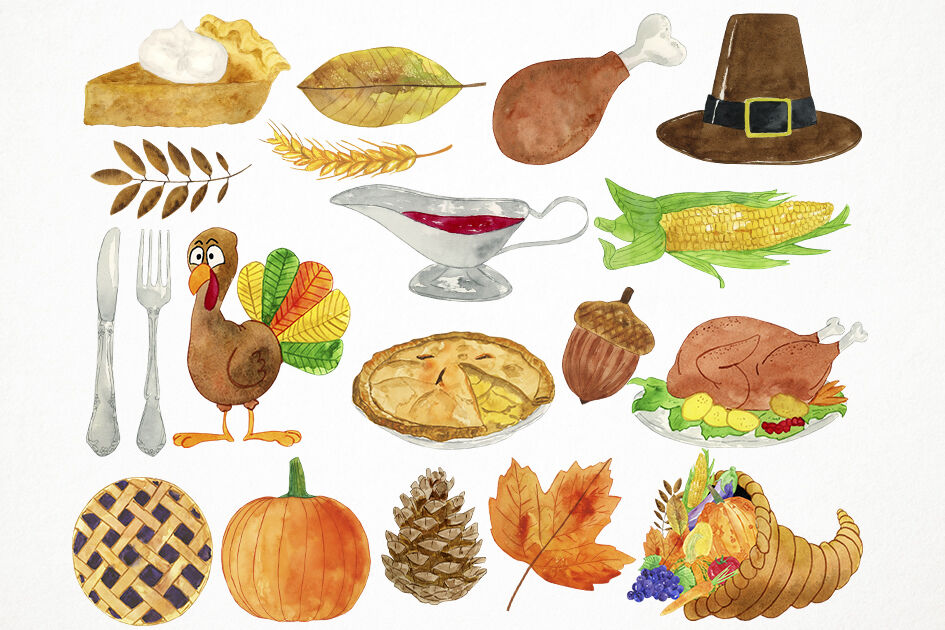 Watercolor Thanksgiving Clipart Thanksgiving Clip Art Thanksgiving I By Paulaparaula Thehungryjpeg Com