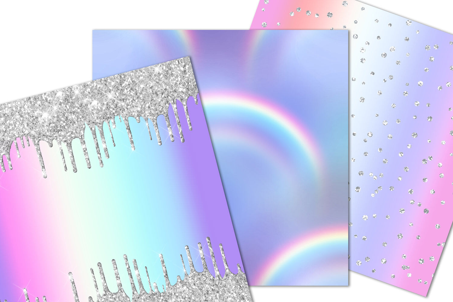Rainbow Sparkle Party Digital Paper By Digital Curio | TheHungryJPEG.com