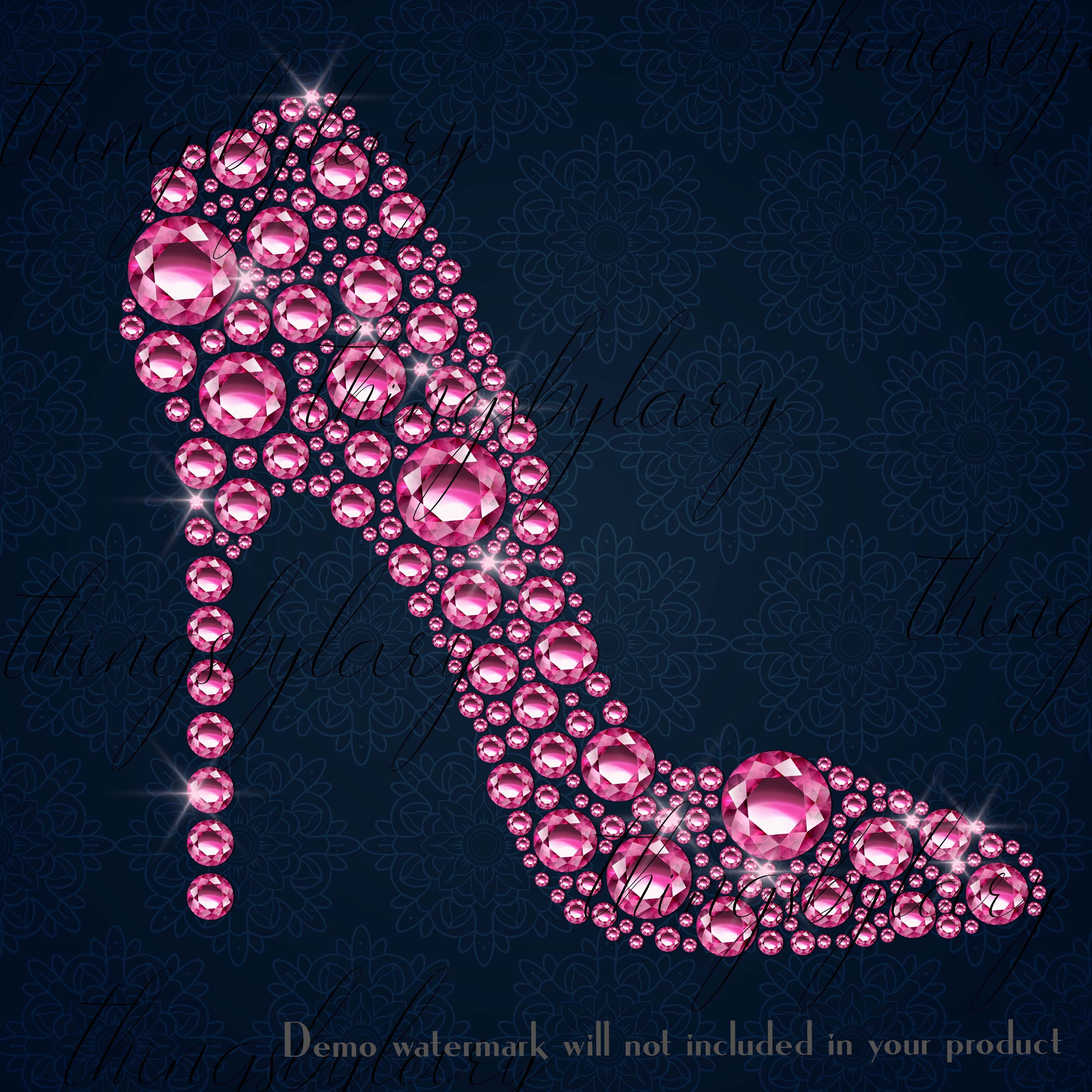 Pink High Heels With Diamonds