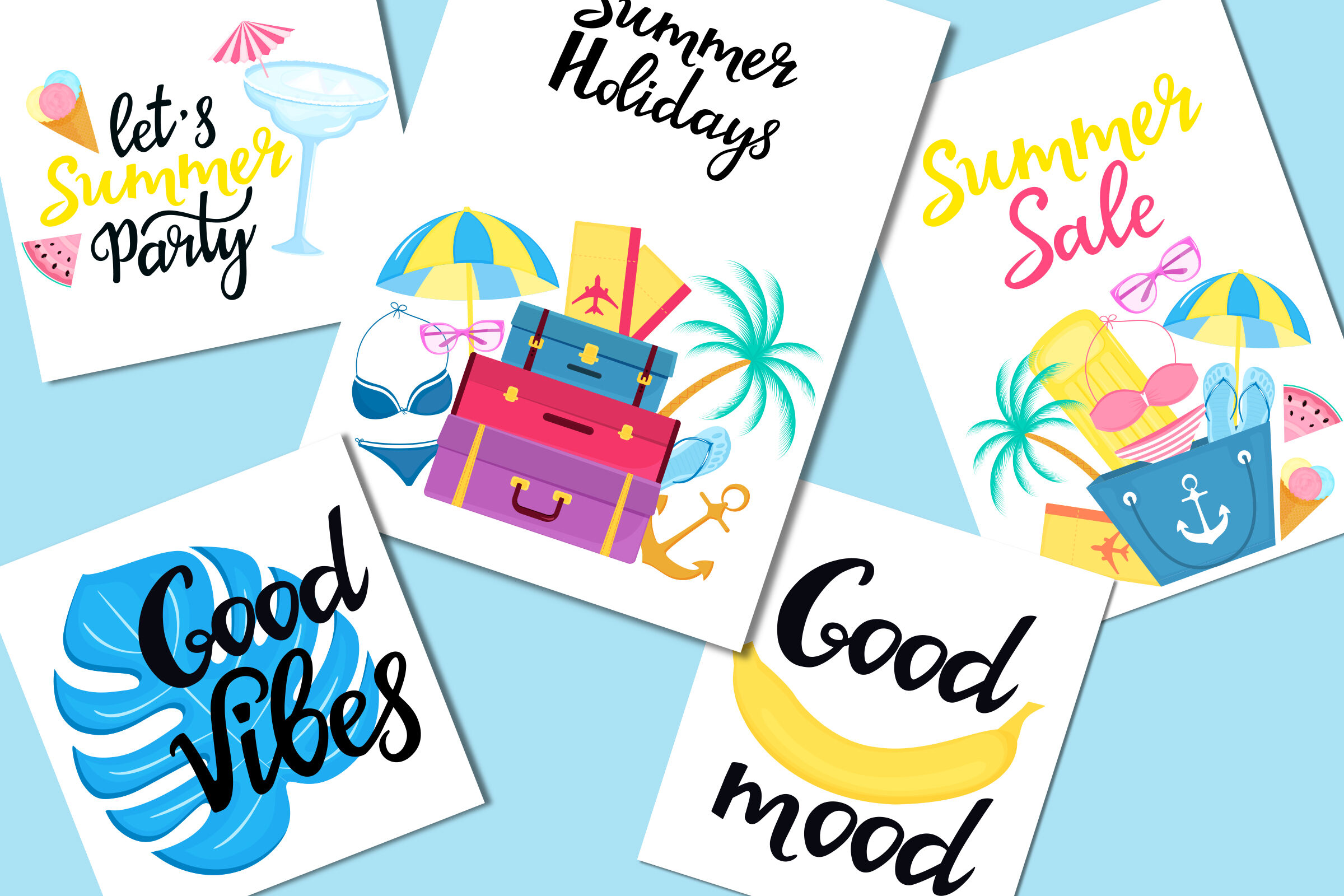 Download Summer vibes. Set of clipart, prints and patterns By ...