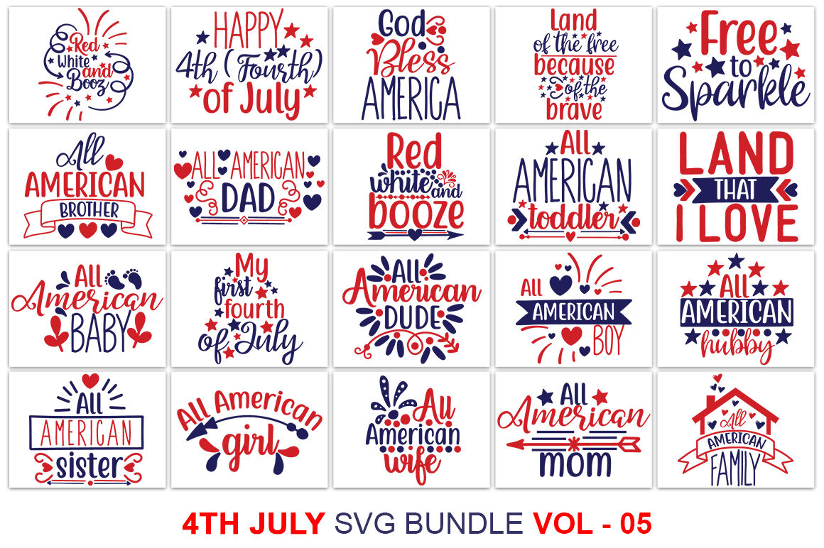 Download 4th July SVG Bundle Vol - 5, 4th July T shirt By teewinkle ...