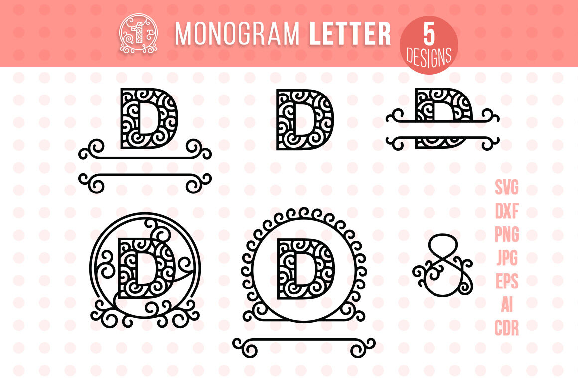 Monogram Letter D By CraftArtShop | TheHungryJPEG.com