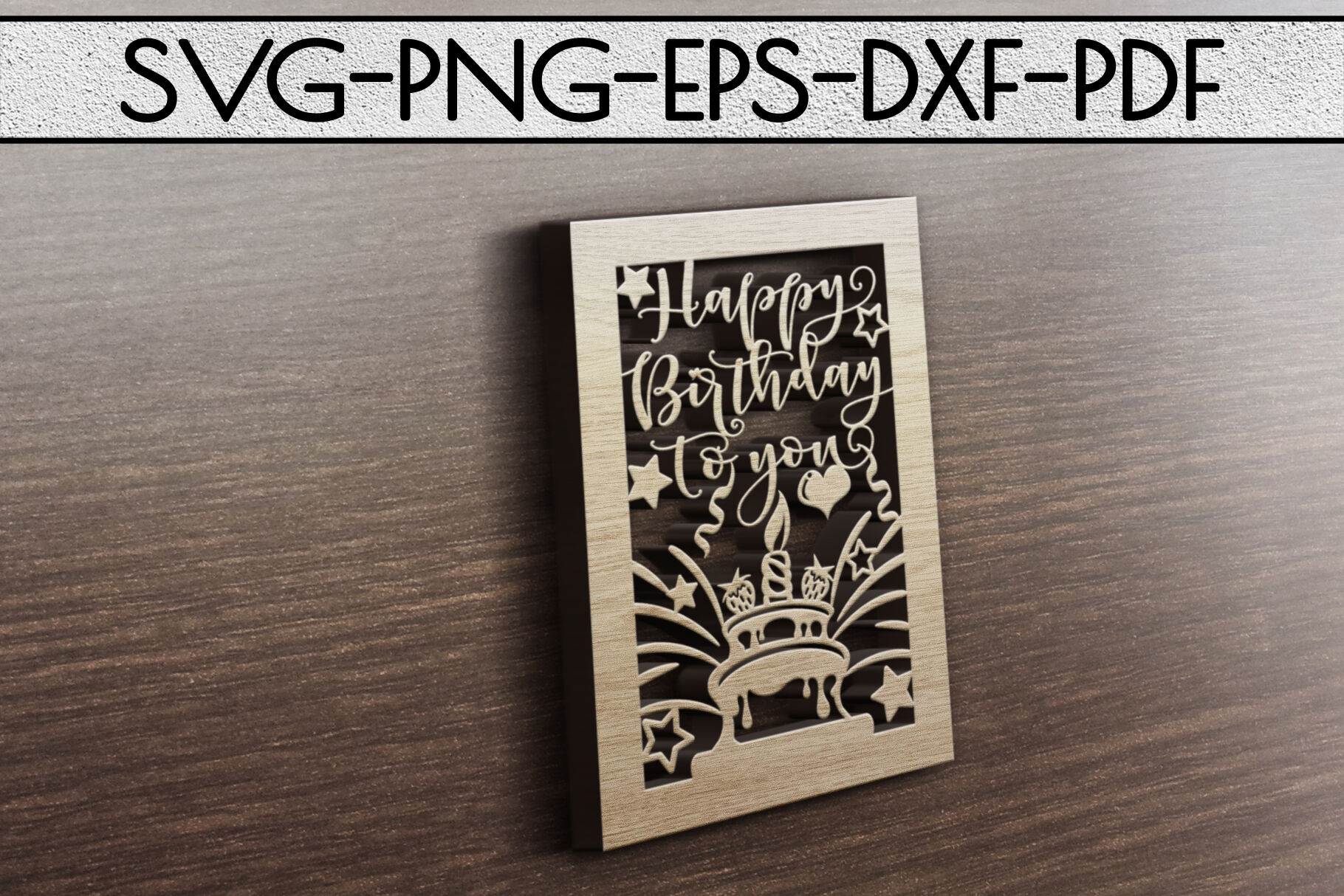 Download Happy Birthday Papercut Template Birthday Card Cover Svg By Mulia Designs Thehungryjpeg Com SVG, PNG, EPS, DXF File