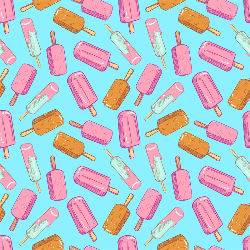 Popsicle seamless pattern - hand drawn ice cream seamless texture By ...