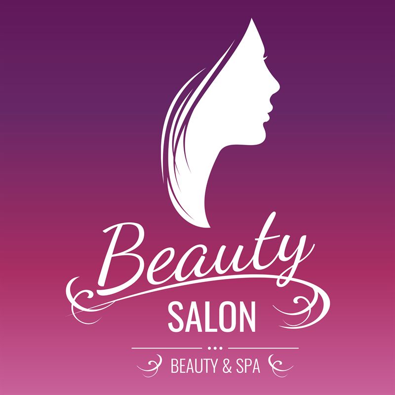 Beauty salon logo design with woman silhouette on pink background By  Microvector | TheHungryJPEG