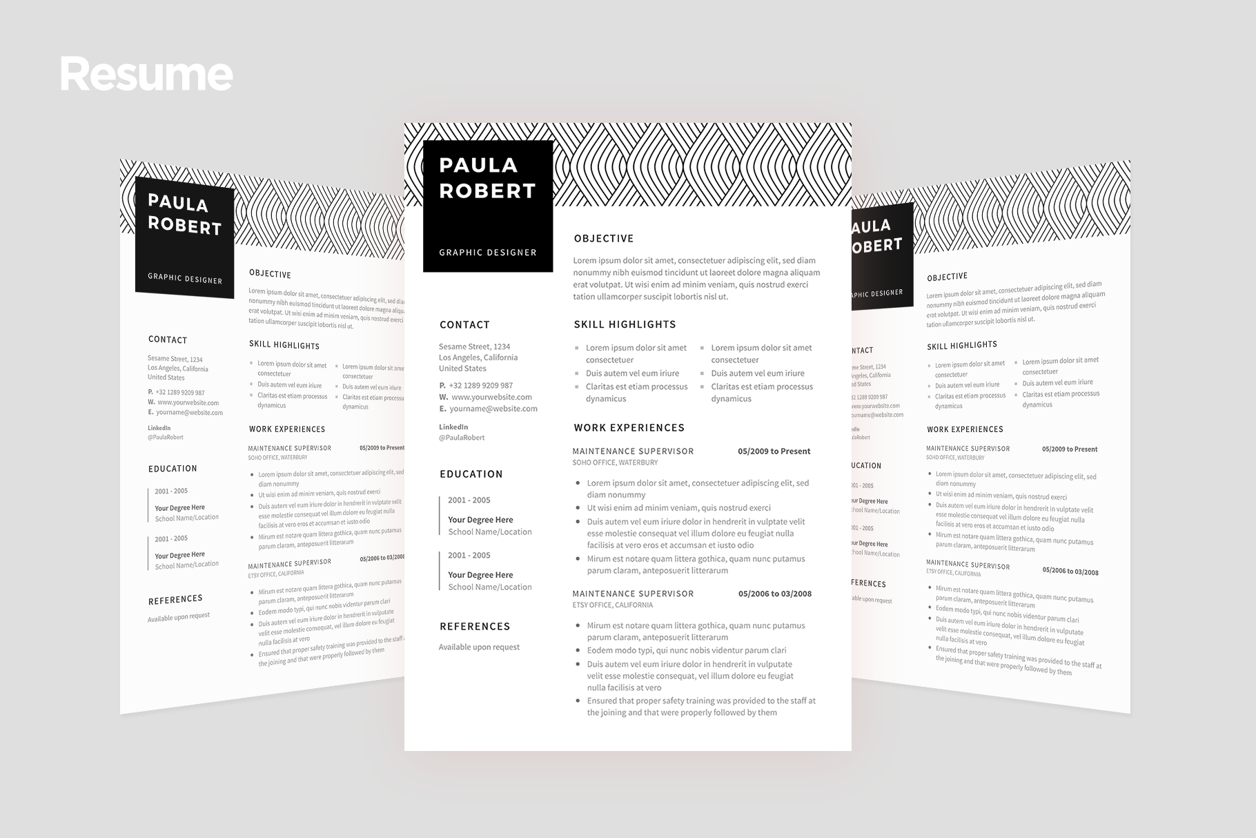 Resume Template match With Cover Letter By ariodsgn ...