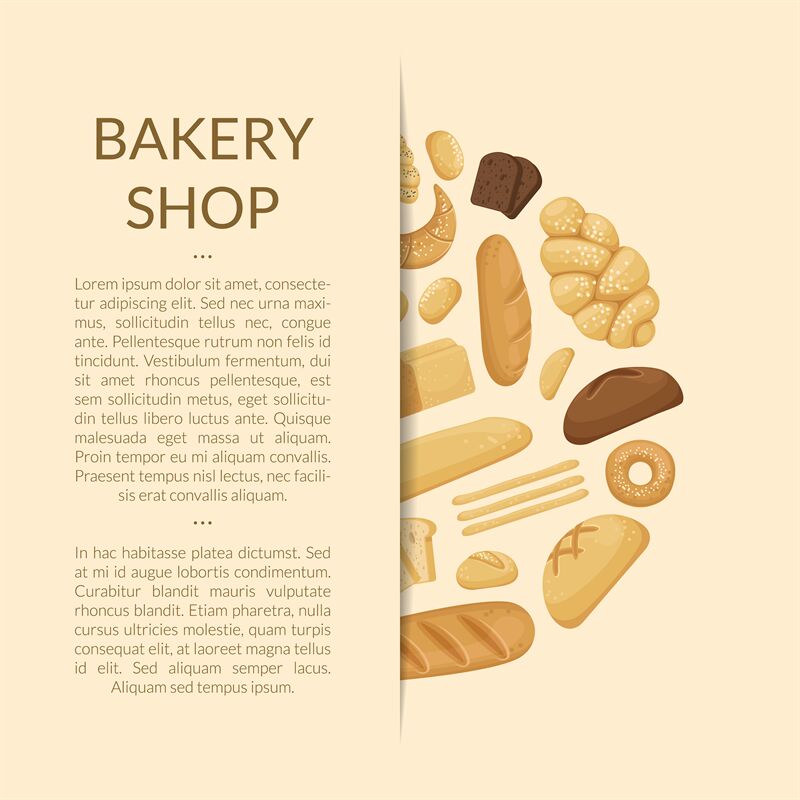 Vector cartoon bakery elements background of banner By ONYX | TheHungryJPEG