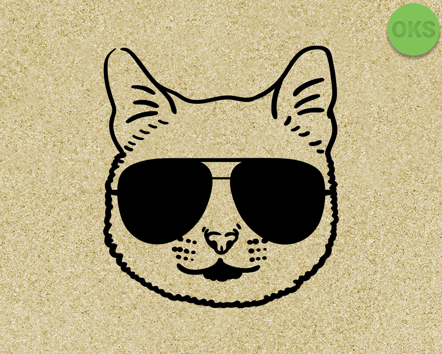 cat with sunglasses svg, dxf, vector, eps, clipart, cricut, download By