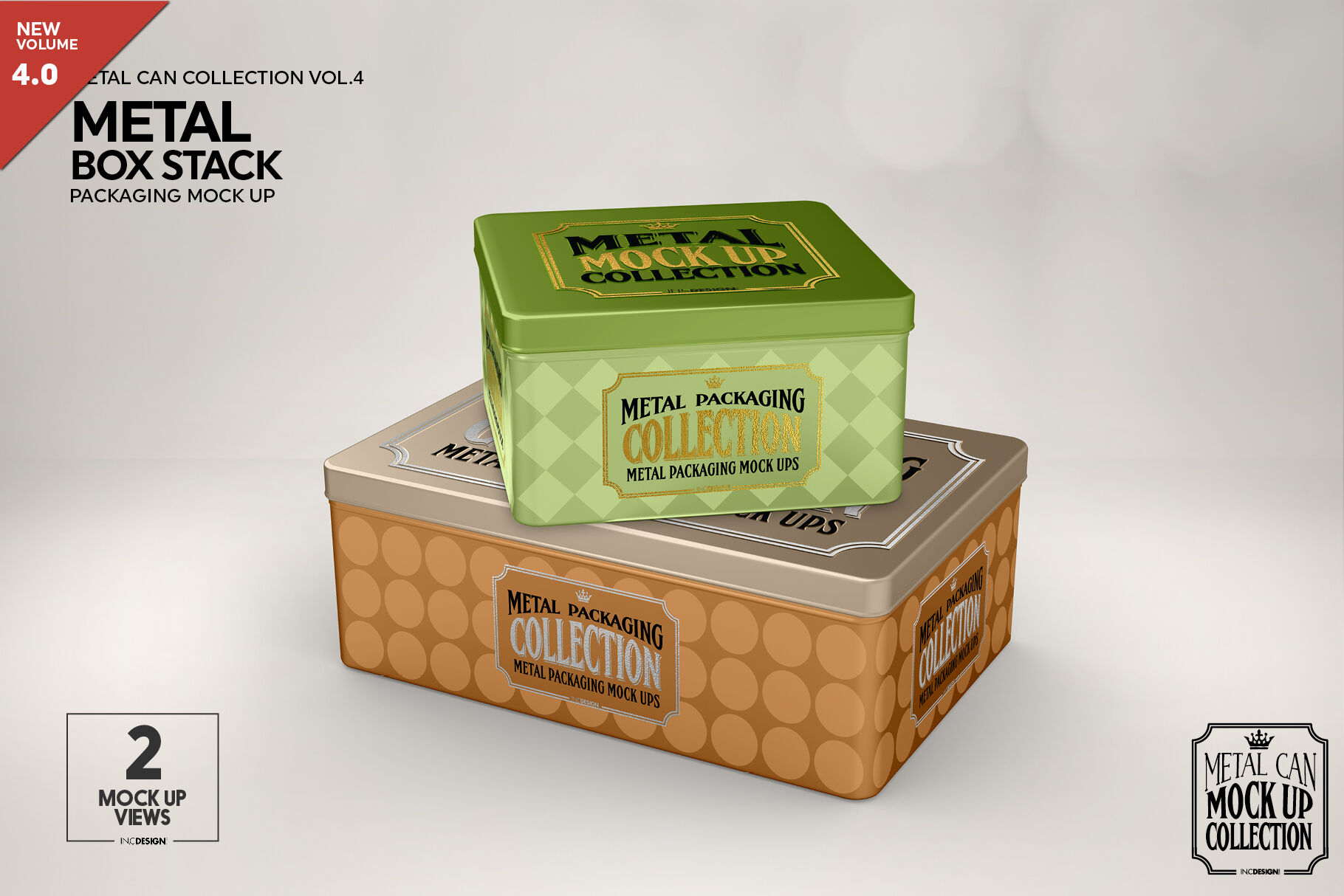 Download Metal Box Stack Packaging Mockup By Inc Design Studio Thehungryjpeg Com