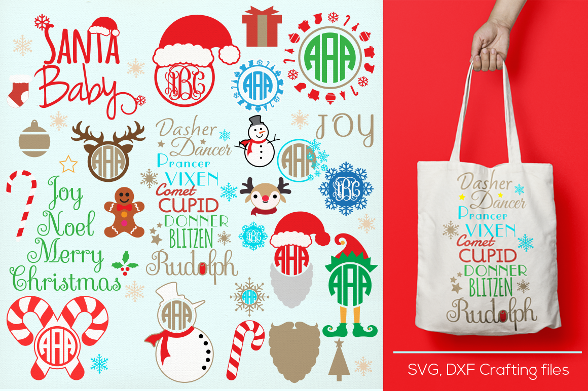 Download Christmas Crafters Bundle Monogram Frames Svg Cricut Santa Svg Reindeer Svg Designs Svg Cutting File Cricut Design Space Digital Cut Files By Cutesy Pixel Thehungryjpeg Com