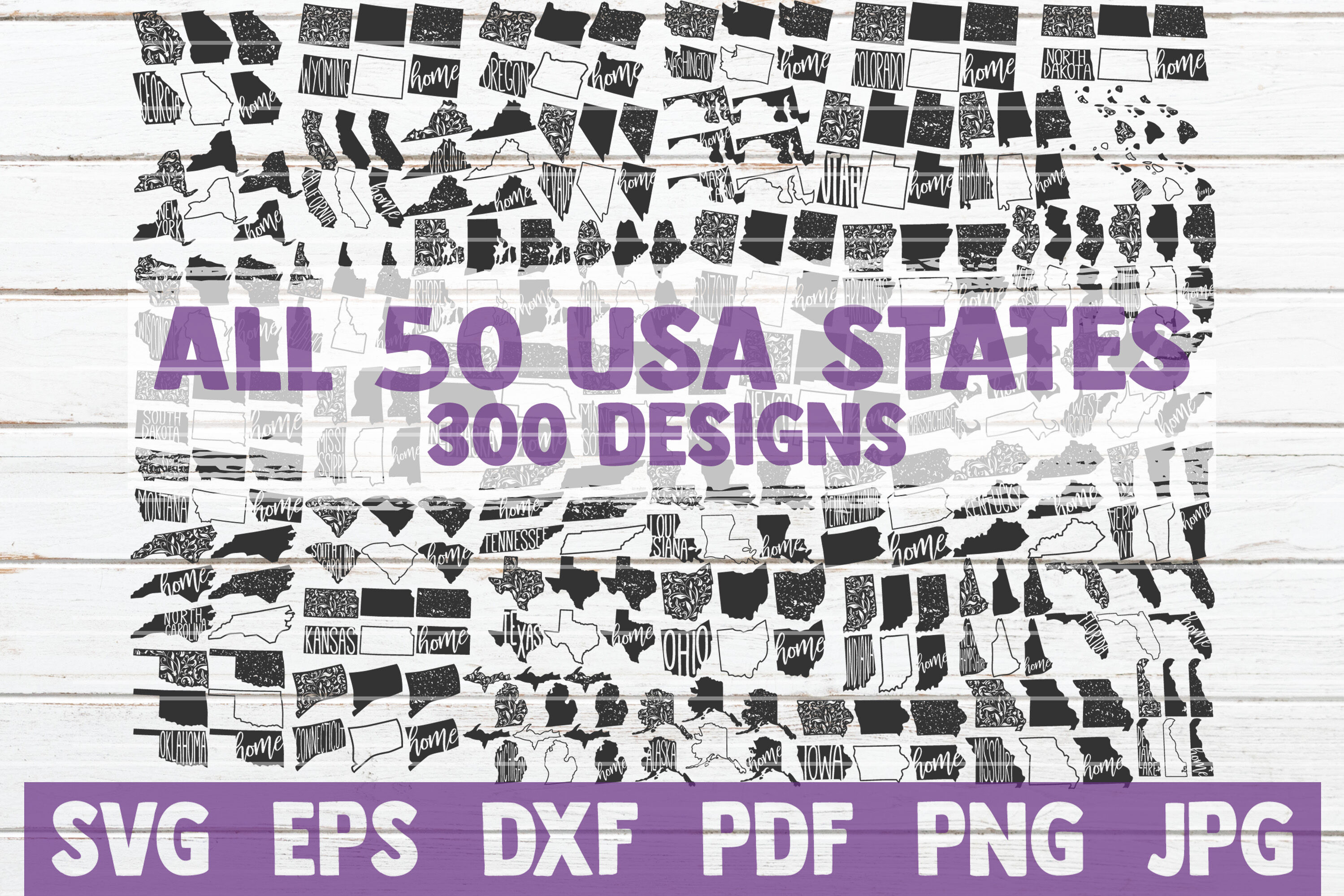 Home State Outline SVG File Bundle - All 50 States – Board