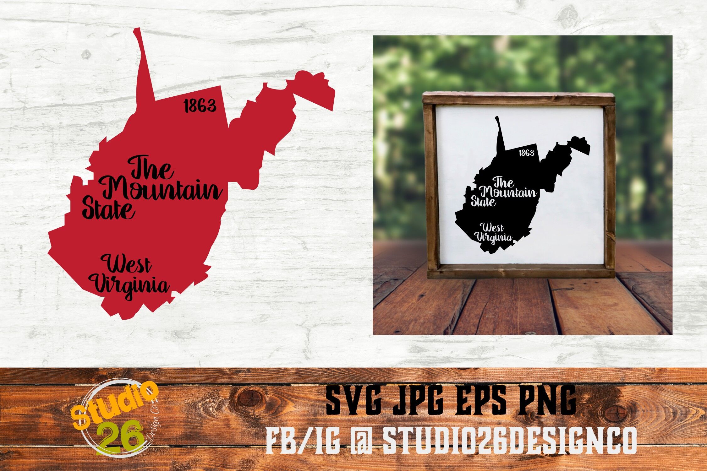 West Virginia Map State Shape SVG Craft Cutting File Download