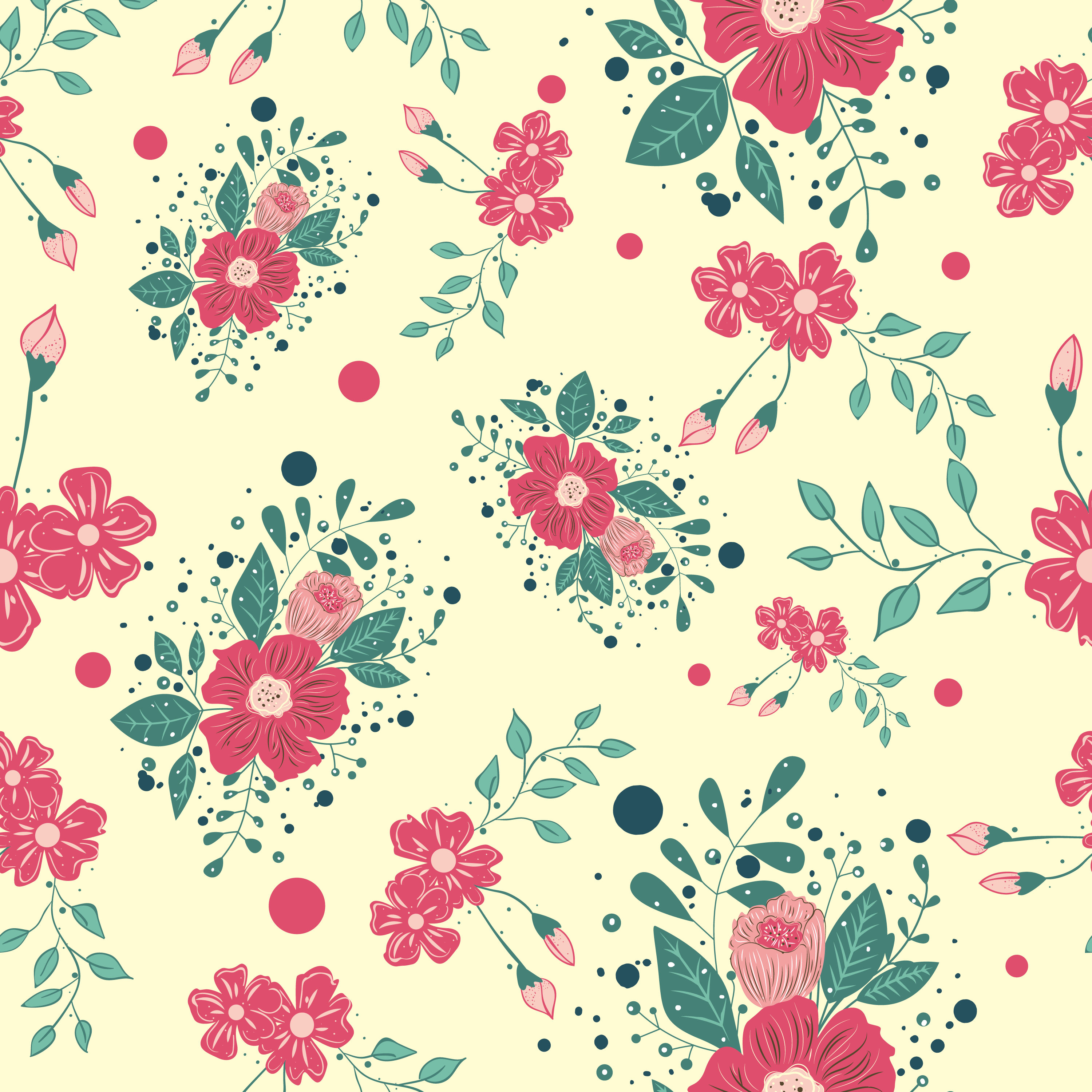 Seamless floral pattern. Great for wallpapers, wrapping paper By  ErikaVectorika