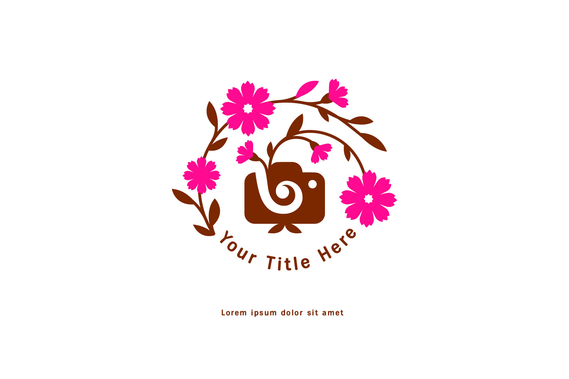 Girl Photographer Logo With Flower By Artha Graphic Design Studio Thehungryjpeg Com