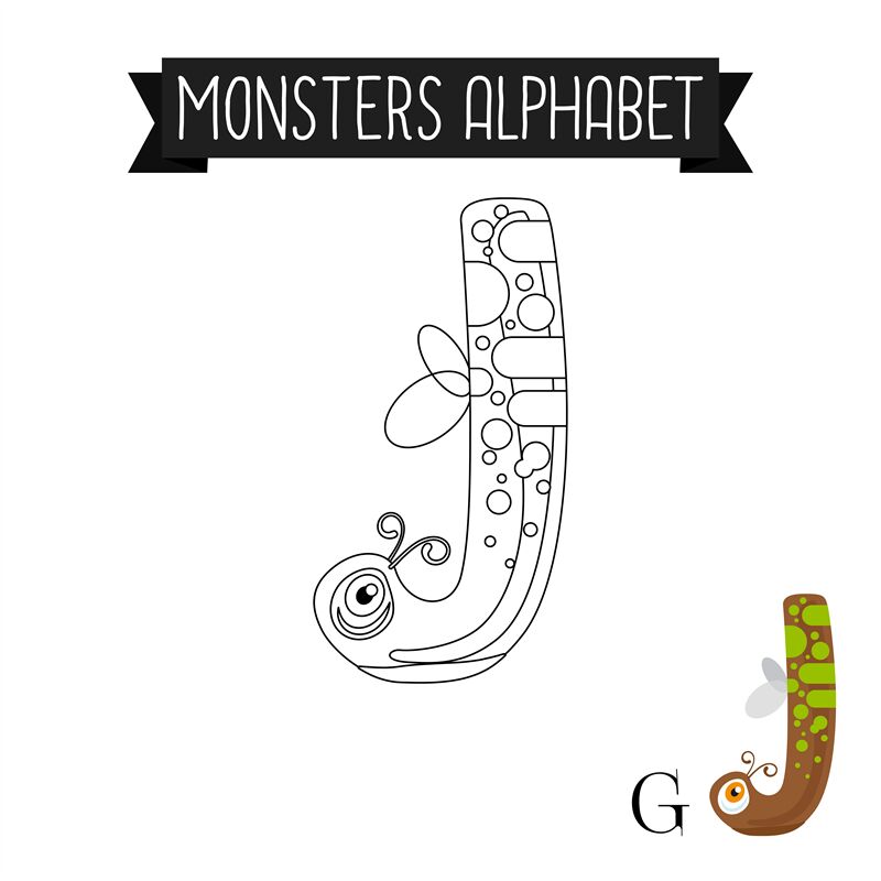 Coloring page monsters alphabet letter J By SmartStartStocker ...