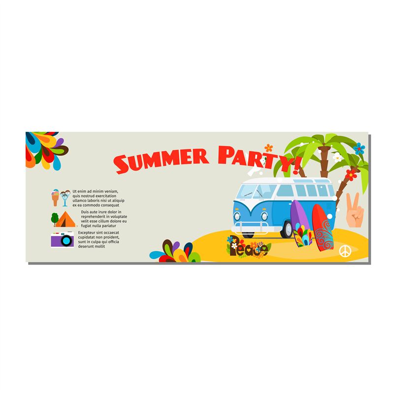 Summer party horizontal flyer By SmartStartStocker | TheHungryJPEG