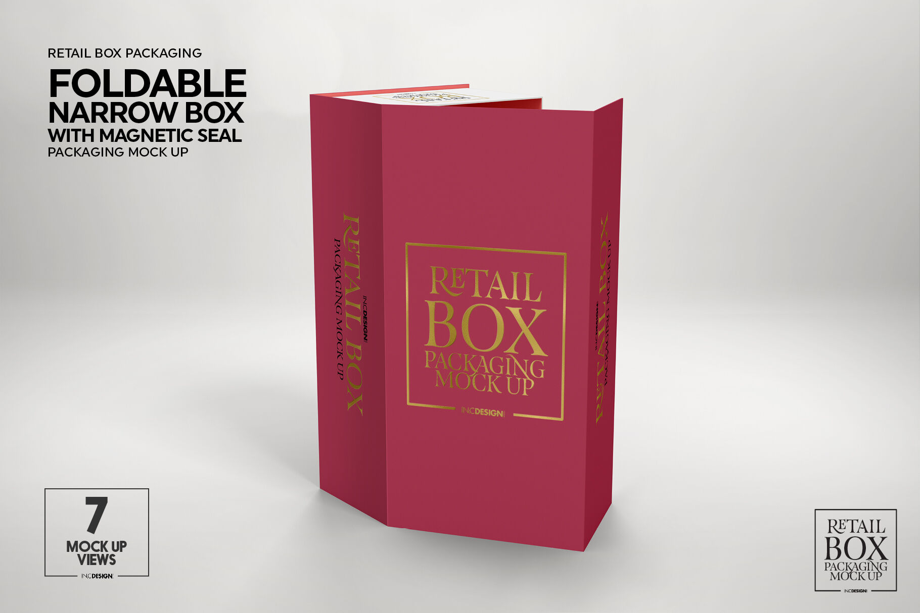 Download Foldable Retail Box Magnetic Seal Packaging Mockup By INC ...