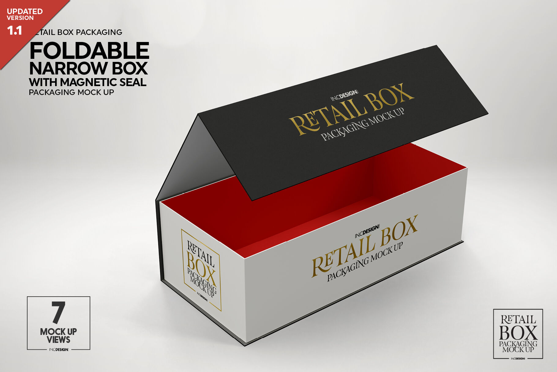 Download Foldable Retail Box Magnetic Seal Packaging Mockup By INC Design Studio | TheHungryJPEG.com