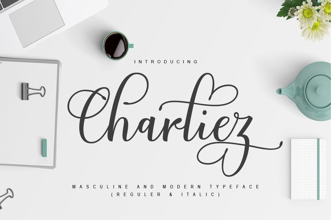 Charliez Script Reguler Italic By Cooldesignlab Thehungryjpeg Com