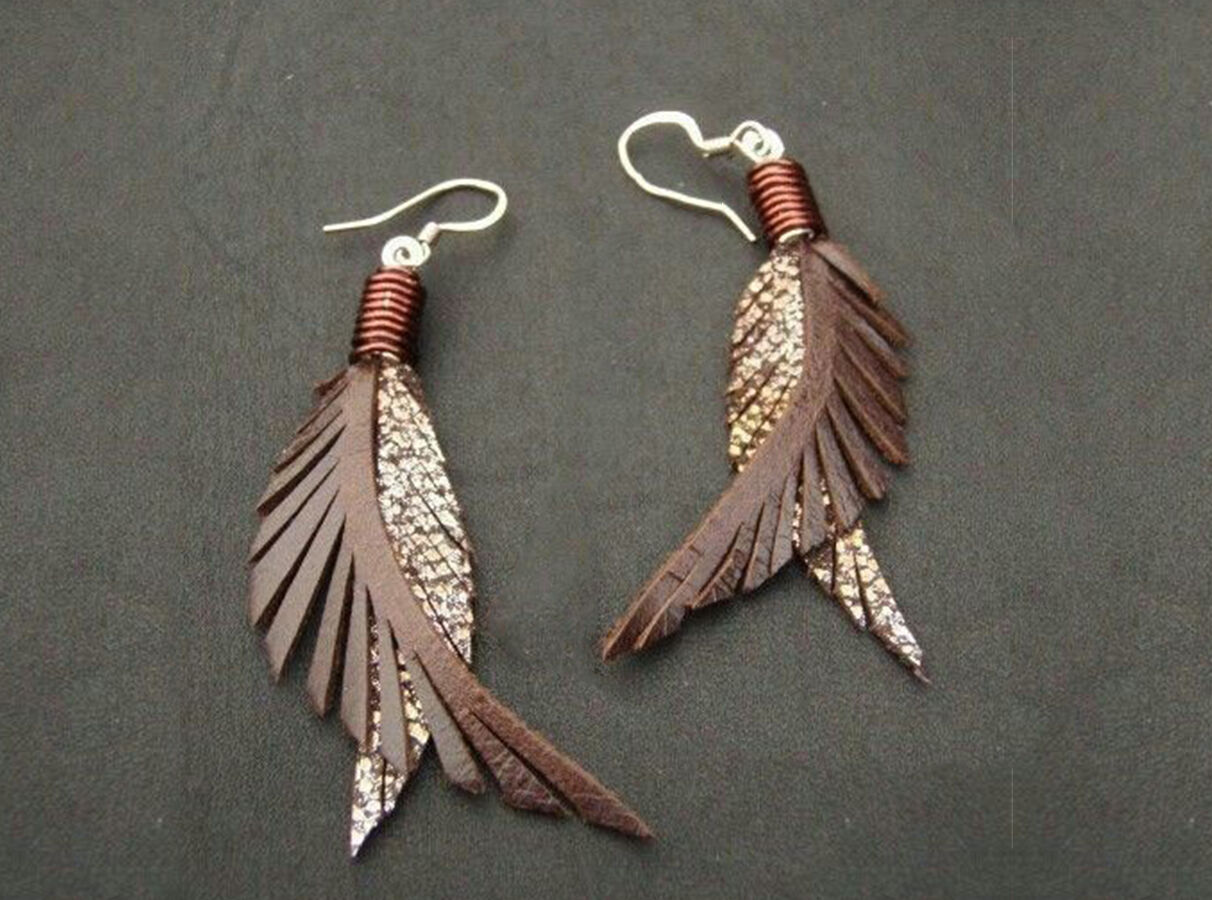 Feather Earring Svg Stacked Leather Earrings Svg By Sharpsvg Thehungryjpeg Com