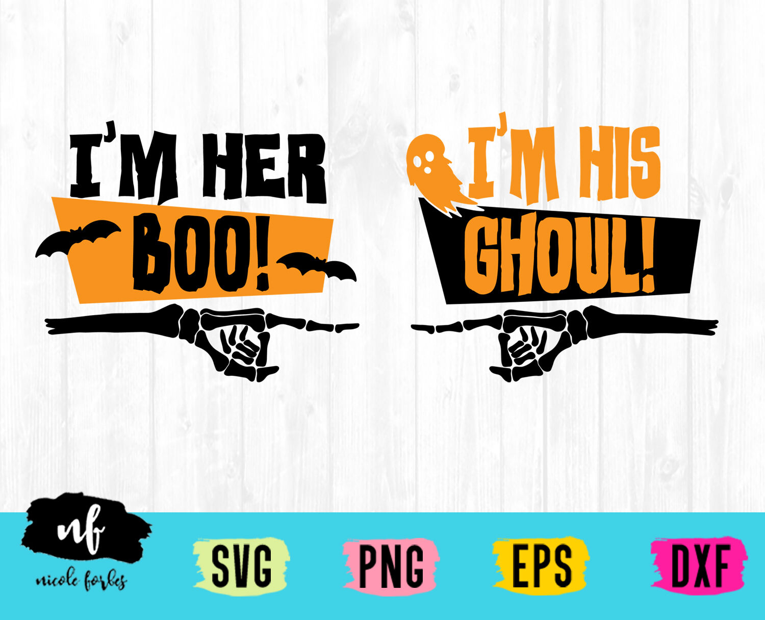 Halloween Couple Svg Cut File By Nicole Forbes Designs Thehungryjpeg Com