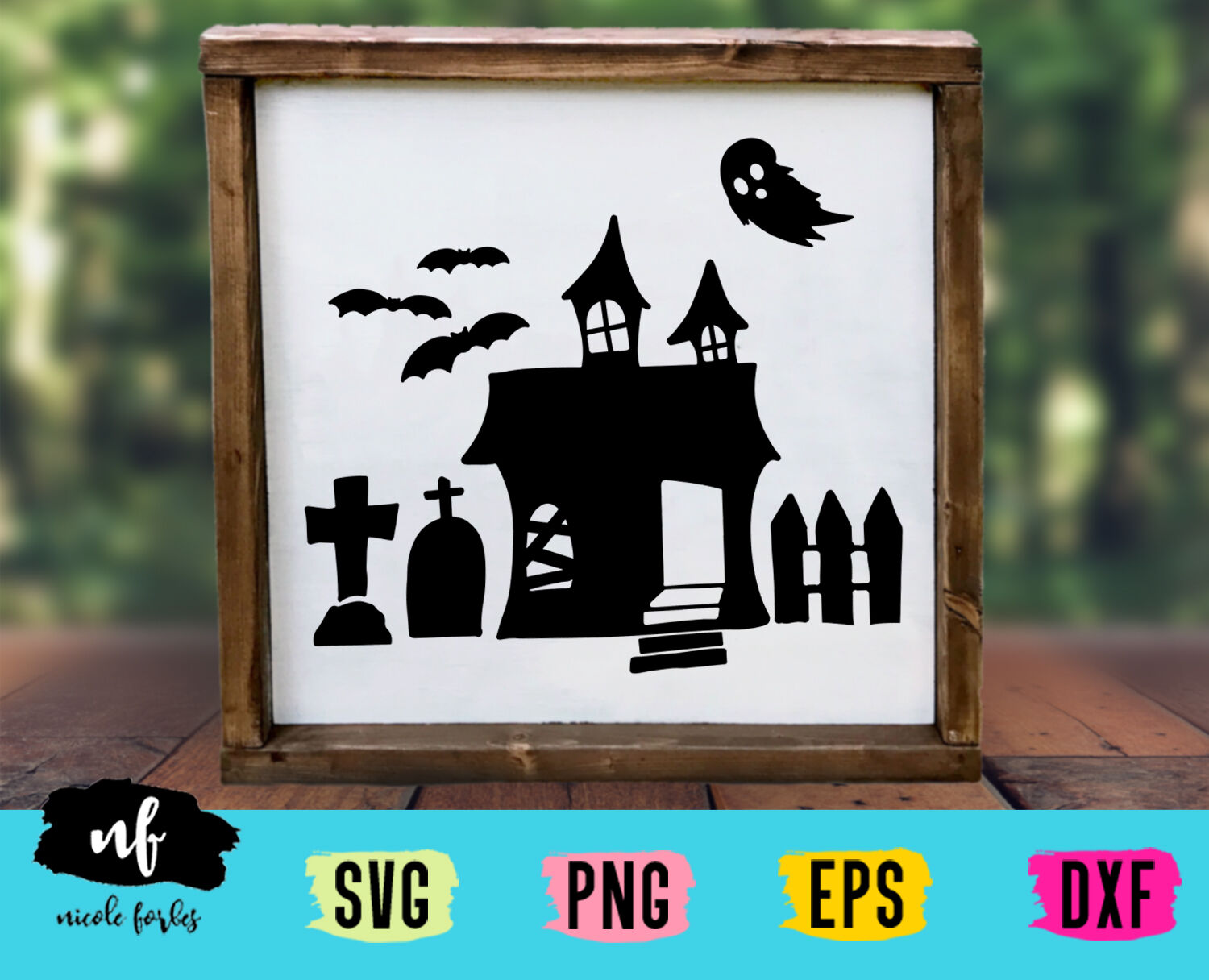 Haunted House Silhouette Svg Cut File By Nicole Forbes Designs Thehungryjpeg Com