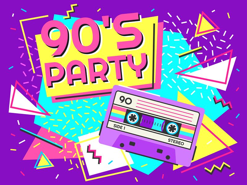 Retro Party Poster Nineties Music Vintage Tape Cassette Banner And 9 By Tartila Thehungryjpeg Com