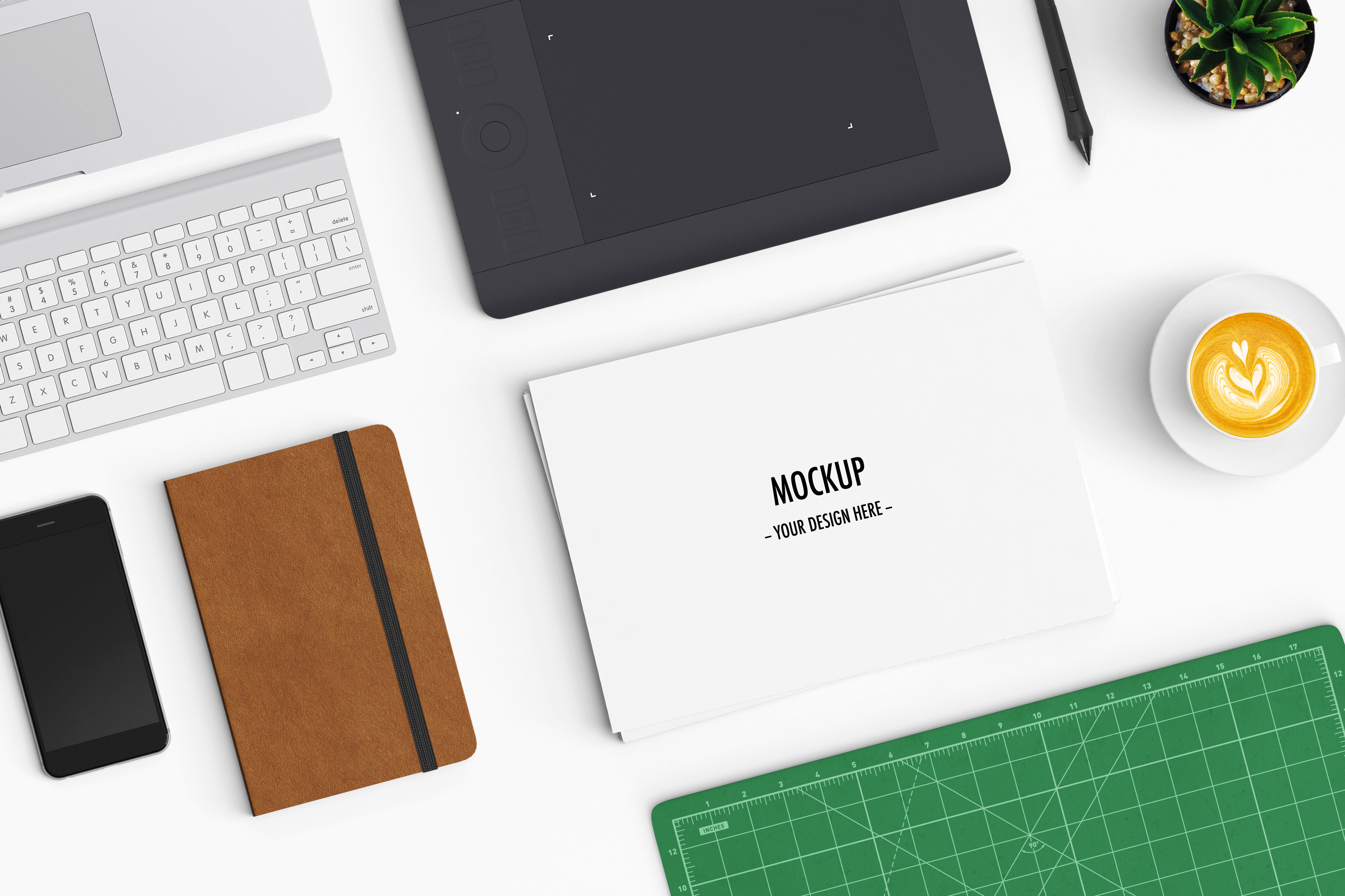 Download Modern workspace Mockup. Top view. By Komkrit.Npps ...