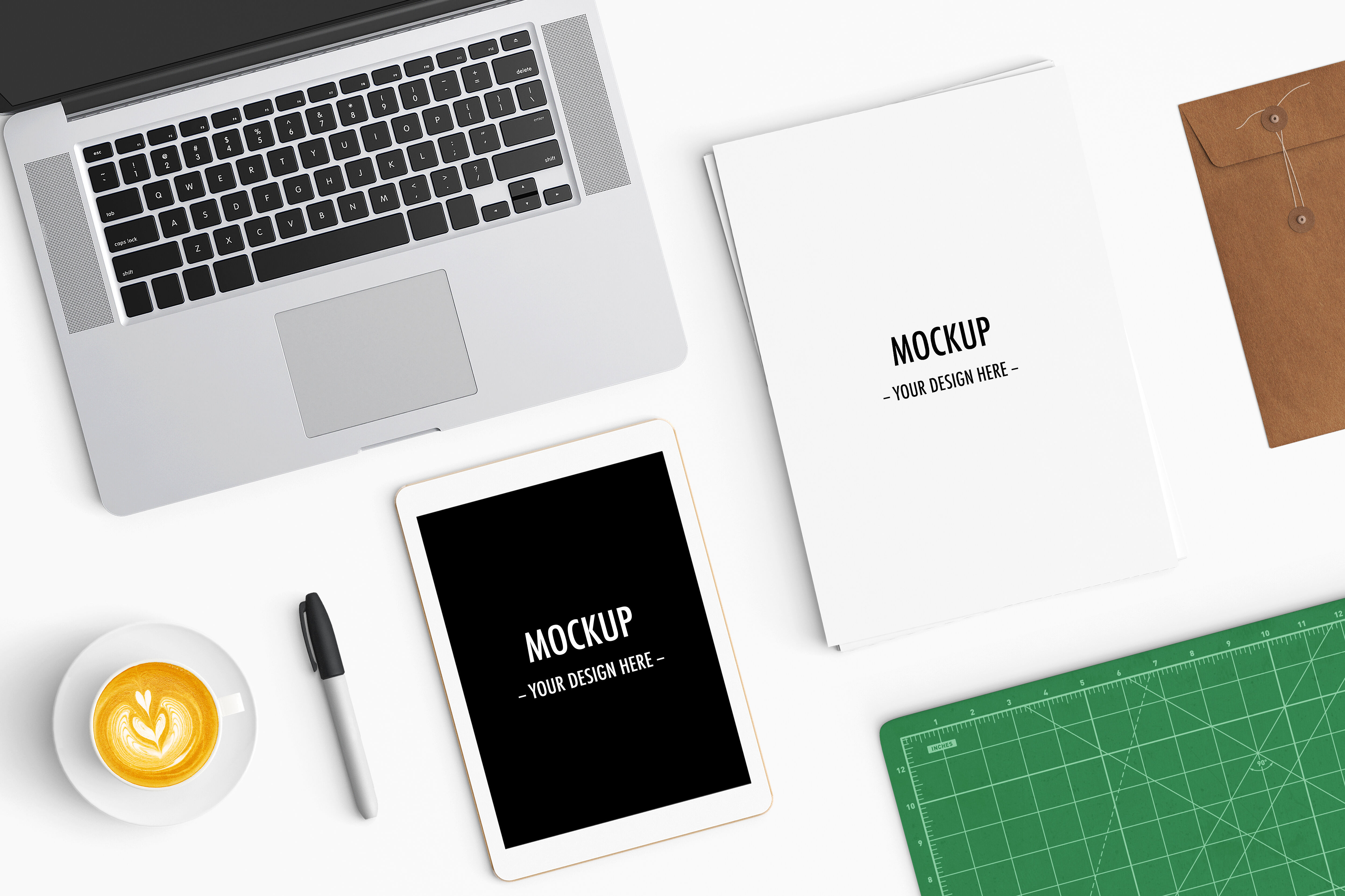 Download Modern workspace Mockup. Top view. By Komkrit.Npps ...