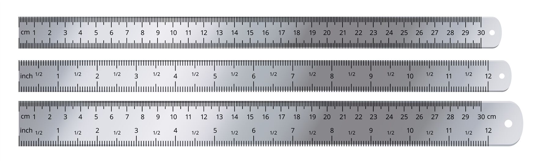 parallel suspensie donker Realistic metal ruler. Measuring tool, 12 inches and 30 centimeters ru By  Tartila | TheHungryJPEG