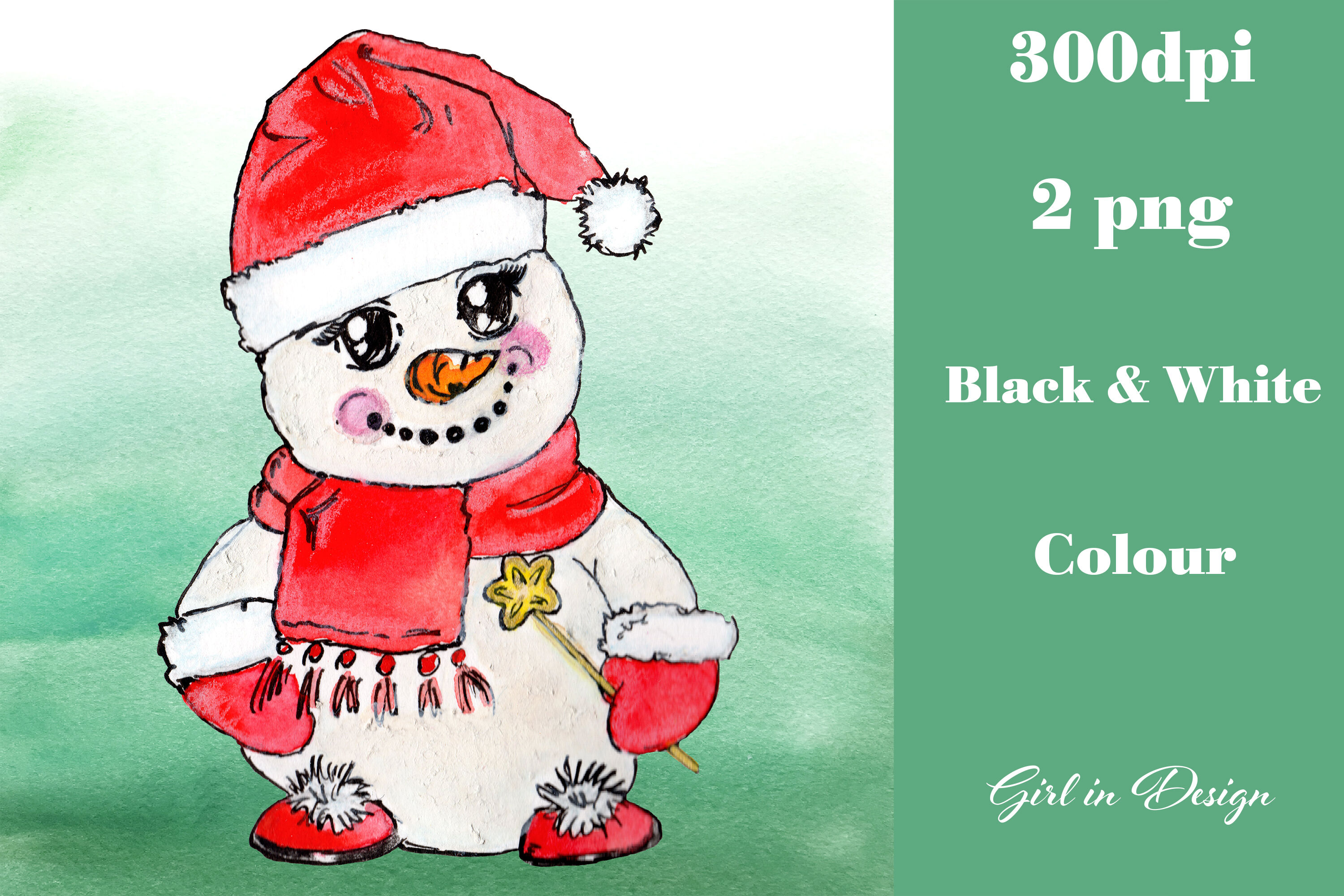 Christmas Snowman Clipart By Girl In Design Thehungryjpeg Com