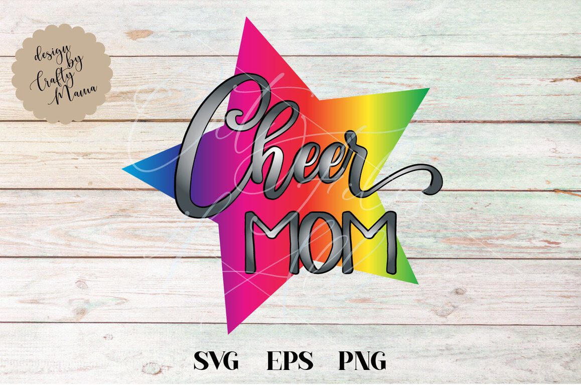 Cheer Mom, Cheerleader SVG, Sublimation File By Crafty Mama Cut Files